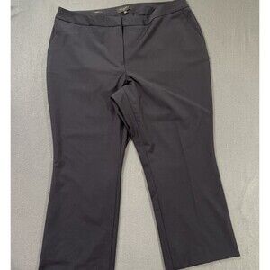 Talbots Wool Blend Lined Navy Blue Curvy Straight Leg Trouser Pants Size 14W